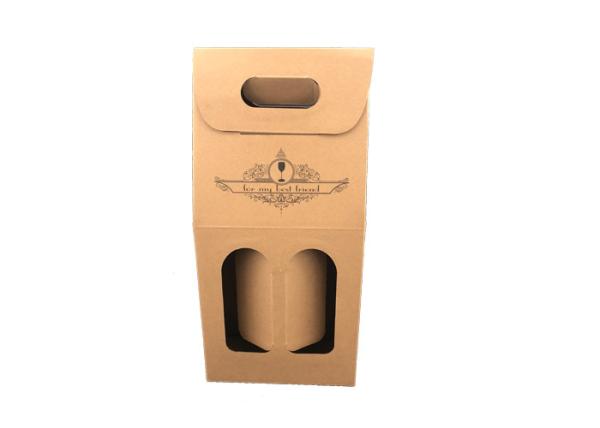O empacotamento biodegradável da caixa de presente do vinho de Brown/três engarrafa a caixa de presente do vinho