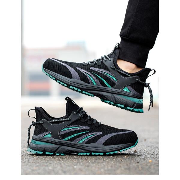 Chaussures de sécurité d'été respirantes Flyknit avec logo personnalisé, embout en acier anti-perforation et semelle intermédiaire en Kevlar