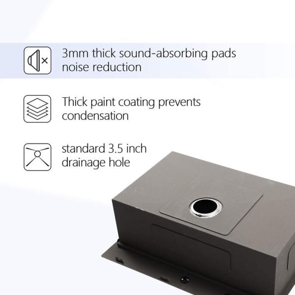 OEM кухонной раковины нержавеющей стали Undermount черноты SUS304