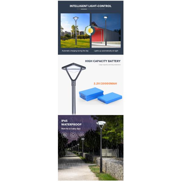 освещение ландшафта квадрата света сада тела IP65 20W 5V алюминиевое солнечное для вилл