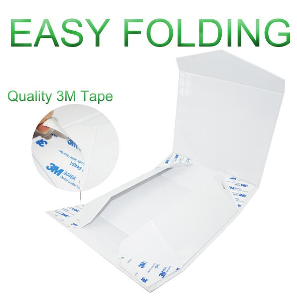 Caixa de presente de papelão dobrável magnético branco brilhante para presentes de artesanato