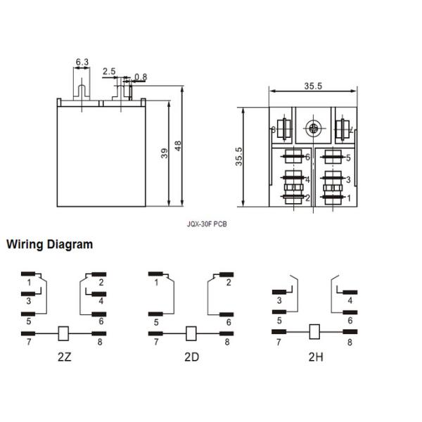 JQX-30F 30A 12V 24V 220VAC 8-Pin Electric Protection Power Relay