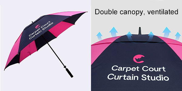 Double Canopy Long Straight Manual Umbrella 30