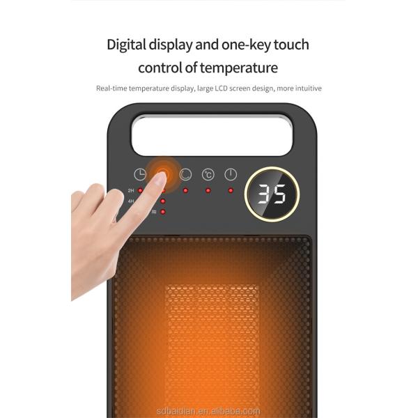 Touch Screen Electric Heating Portable PTC Ceramic Fan with Remote and Installation