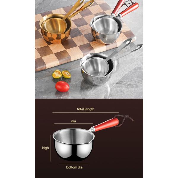 New Arrival Cooking Pot 18/8 Stainless Steel Frying Egg Pot Pan Cooking Pan Spilled Oil Pot With Wooden Handle