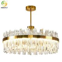 Círculo K9 Crystal Hanging Ceiling Light Modern Crystal Chandeliers do ouro de Dimmable