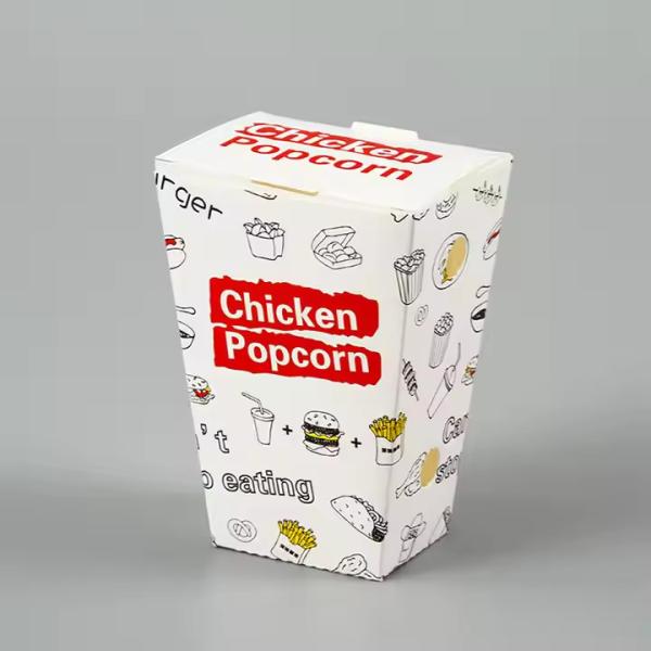 CMYK 4 Color Offest Printing Disposable Fast Food Packaging Box For Burger French Fries And Fried Chicken