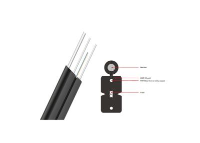 1-4 Fiber Optic Flat Drop Cable Customize Jacket Color Small Diameter