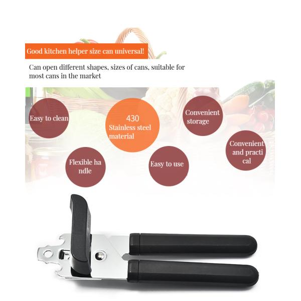 Strong Plastic Handle Manual Can Opener Key-Shaped Metal Bottle Opener for Kitchen