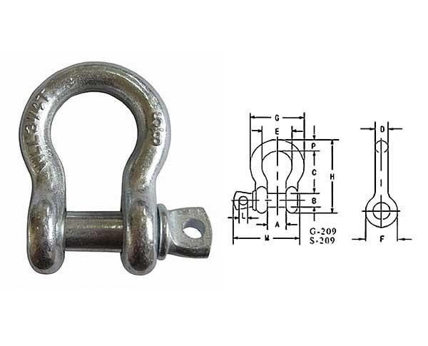 1/2 Crosby Anchor Shackle Screw Pin Large Bow Oem
