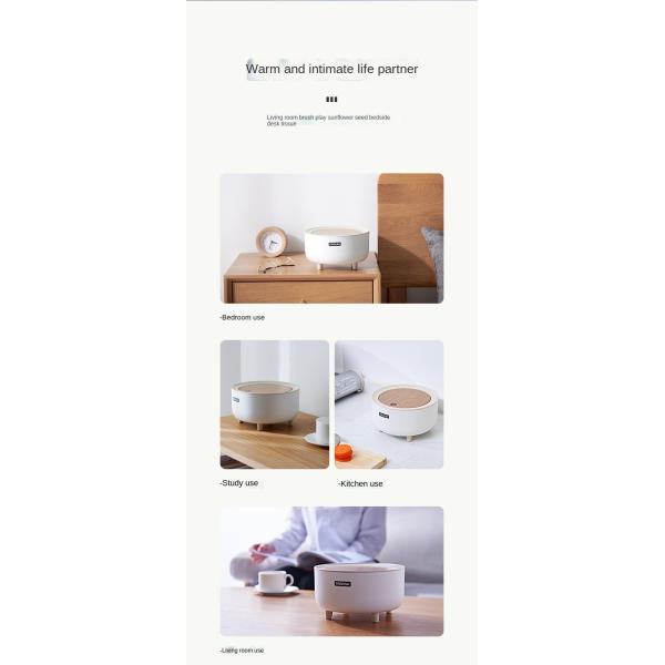 Wood Grain Round Household Desktop Mini Simple Large-capacity Wastepaper Basket Plastic High-footed Trash Can