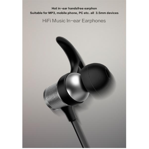 OEM Alloy Housing 106dB Metal Wired Earphones With Ear Hooks 10mm