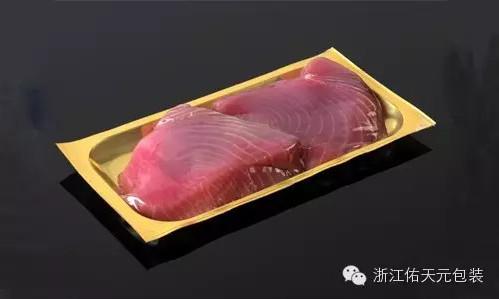 422mm Golden Thermoforming Film For Skin Pack Meat Sausage Packing Plastic Wrap