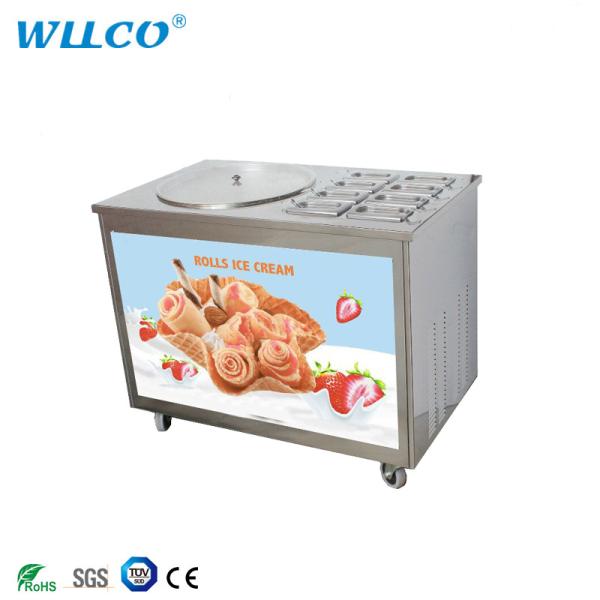 Customized Wholesale Fast Frozen Yogurt Ice Cream Roll Machine Single or Double Pans Ice Cream Roll Machine