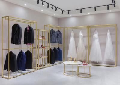 Wedding Shop Clothes Display Stand For Retial Shop With Shelf With Customized