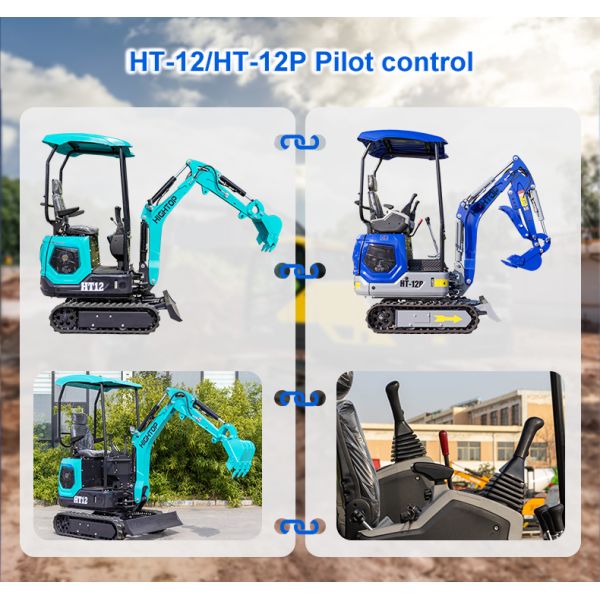 HT-12P 1.2ton Mini Excavator with Kubota Z482 Engine and Full Hydraulic Control