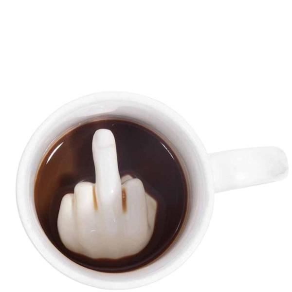 P195 Popular Up Yours Coffee Mug 350ml Funny Middle Finger Cups And 3D Style Ceramic Mugs For Coffee Tea Milk
