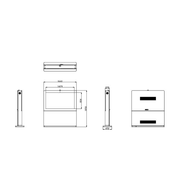 Horizontal Outdoor Advertising Kiosk , Lcd Digital Poster Long Panel Life