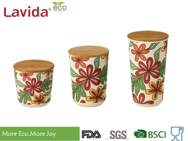 Eco - Friendly Christmas Bamboo Fiber Storage Box Durable High Temperature Tolerance