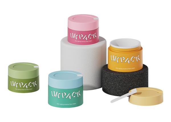 Bouteilles de crème cosmétique rechargeables avec petite cuillère 100g 150g 200g