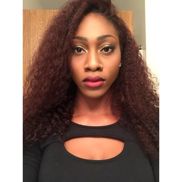 Kinky Curly Natural Human Hair Lace Front Wigs For Black Women No Chemical