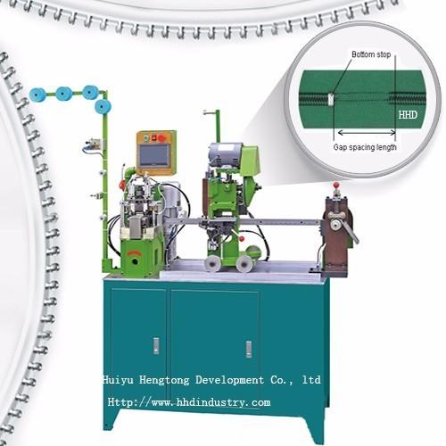 Máquina para separación de dientes y tope inferior de cremalleras de nylon automáticas