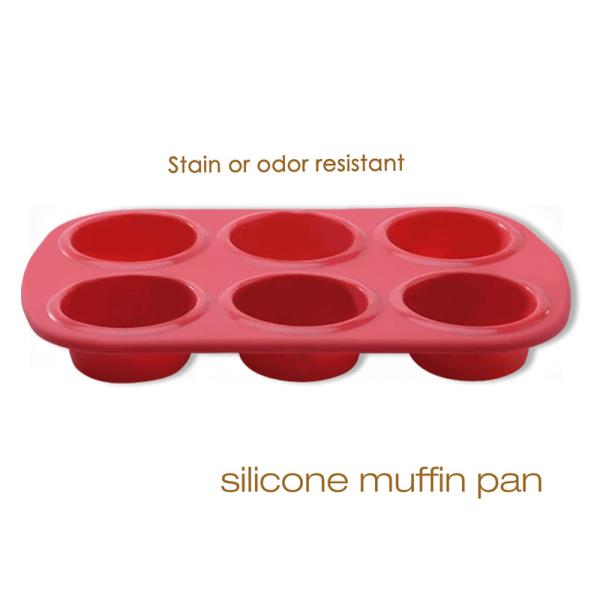 Silicone inodoro não-aderente da resistência térmica de FDA bandeja do queque de 6 copos