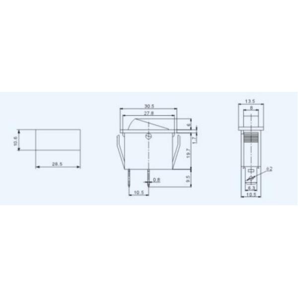 Red 15A Mini Electrical Switches RS-101-1A SPST 2P For Car Batteries / Motorcycles