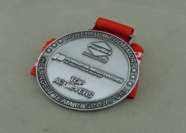 Die Cast Medals For Souvenir , Ribbon Medal Badge For Sports