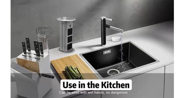 IP44 Smart Electrical Outlet Socket , Motorized Pop Up Outlet For Kitchen