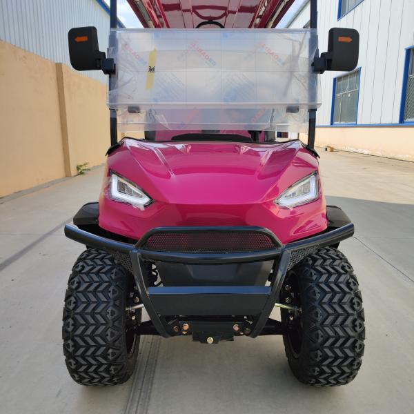 Carrinho de golfe elétrico rosa de 6 lugares 2024 Novo design fábrica venda direta bateria de chumbo ácido