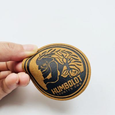 Handmade Customized Genuine PU Leather Patches Clothing Tags For Clothes With Private Label Logo