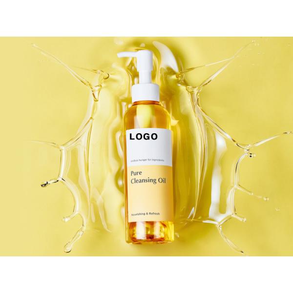 Etiqueta aceite limpiador puro maquillaje quitador de aceite limpieza facial aceite reducir las molestias nutritivo y refrescante para toda la piel