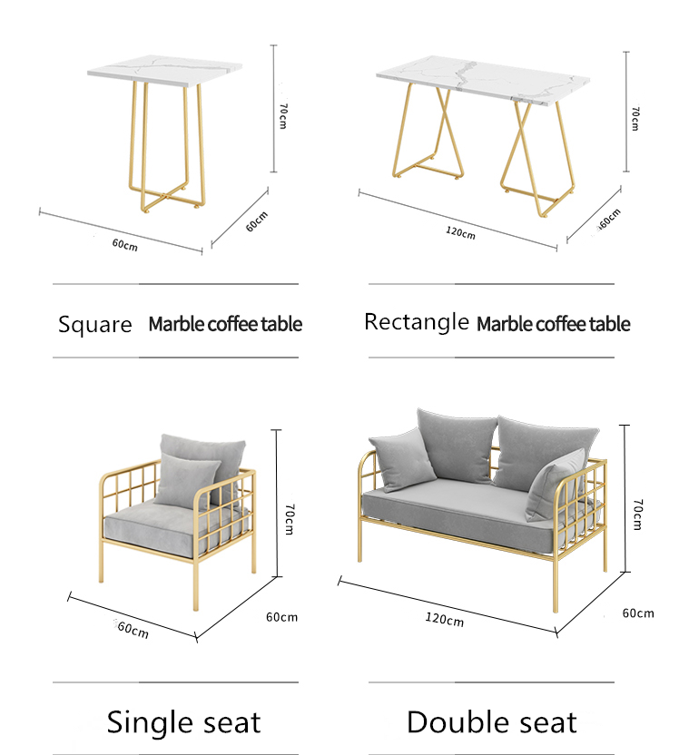 Ins Cheap Restaurant Furniture Maquinas Para Cafe Cafeteria Table Sofa for 4 Persons