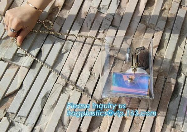mini clear pvc girls shoulder long strip bag, Woman Sweet Handbag Clear Jelly Transparent, PVC Shoulder Bag Tote Chic Be