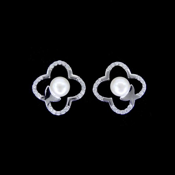 Birds Shape Silver 925 Zircon Earrings Stub For Young Lady Cute Design