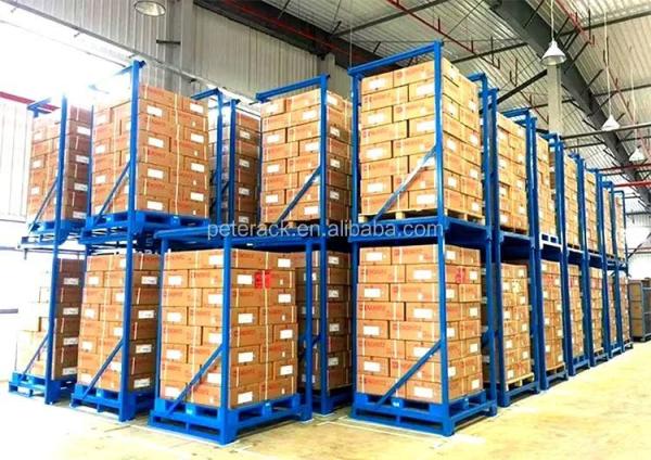 Heavy Load Foldable Fabric Roll Storage Rack , Warehouse Stackable Steel Storage Racks