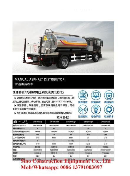 distribuidor Asphalt Spraying Tank Truck Howo 290hp 4x2 do betume 8m3