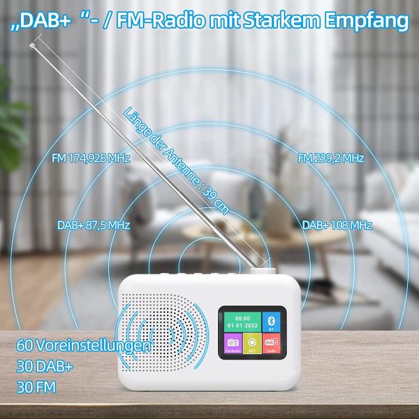 BT 5.0 Portable DAB FM Bluetooth Radio Dab Small Radio With Built In Speakers