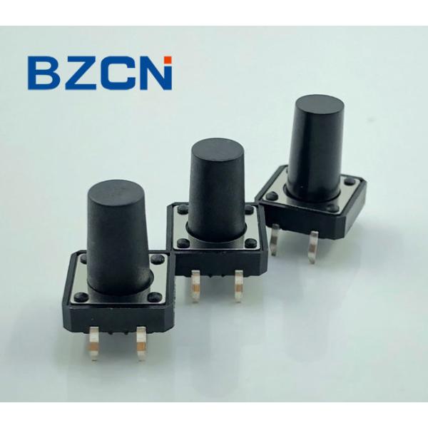 Flat Stem Sealed Tactile Switch Black Color Tact Feeling Tactile Switch
