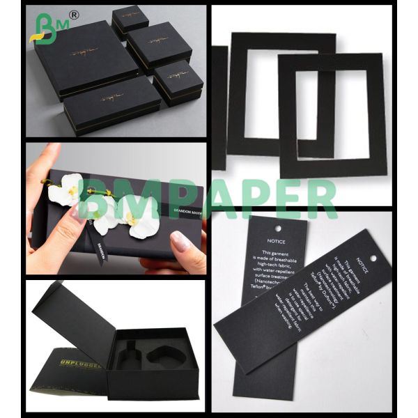 Solid Black Cardstock 1mm 1.5mm Full Matte Black For High End Packaging