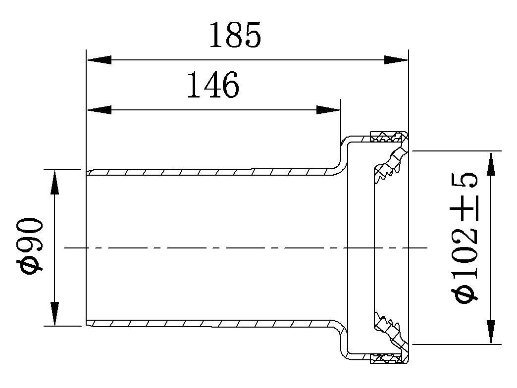 Hidden water tank, flush straight pipe, wall-mounted sewage pipe, water inlet pipe, toilet bowl, elbow pipe
