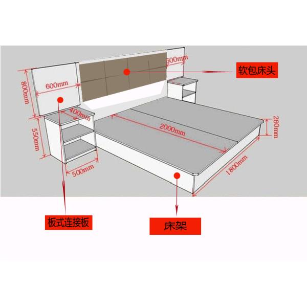Custom Made Hotel Bedroom Furniture Sets / Commercial Hotel Furniture
