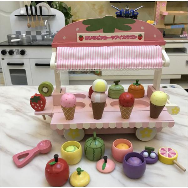Машина конуса мороженого симуляции детей деревянная