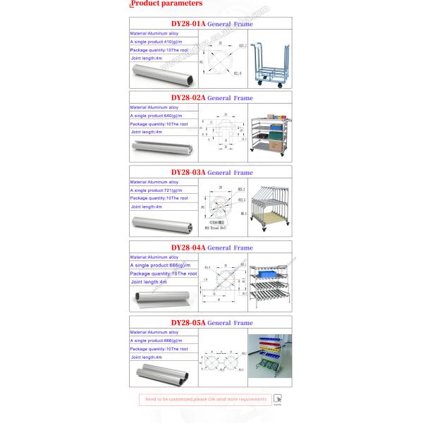 High Quality Aluminium Lean Pipe Flexible Pipe Metal Tube For Factory Workbench