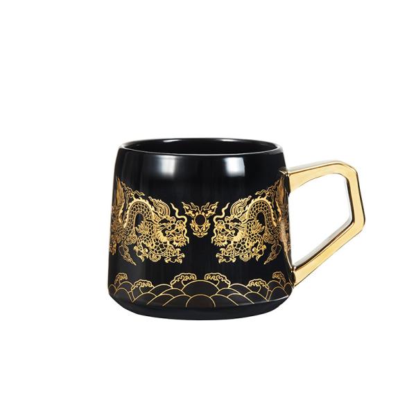 Color Changing With different Temperature Custom Shape Size Pattern Mug With Gold Handle