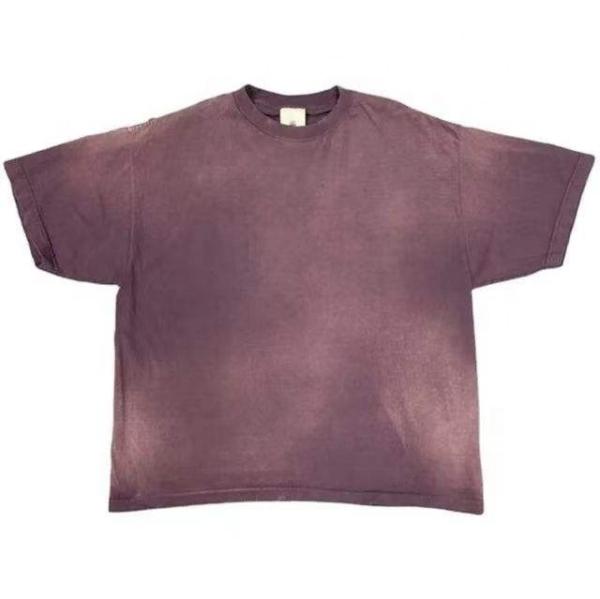 Logotipo personalizado Pesos pesados Hip Hop estilo 300 gramas Ácido lavado T-shirt de grande porte