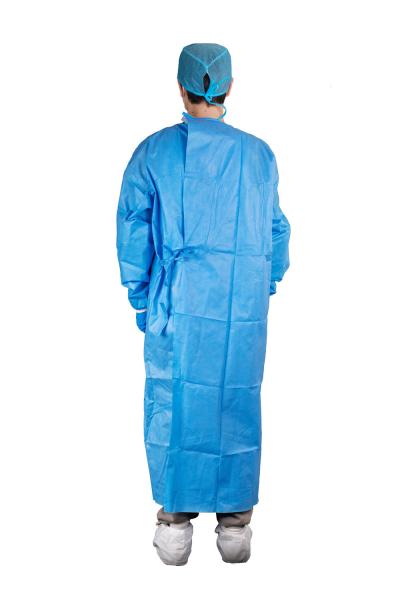 Estándar 510 de la FDA (K) AAMI PB70 Nivel 3 vestido quirúrgico desechable azul