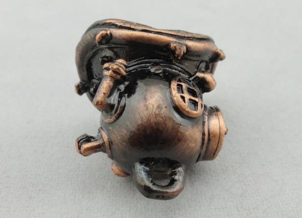 Pewter Stamped, Die Spinning, Injection Scuba Diving Promotional Keychain, Antique Copper Plating