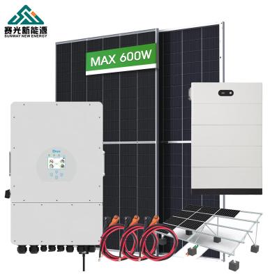 5kw 8kw 10kw 12kw Sistema de energia solar híbrido completo certificado CE/RoHS/UN38.3/MSDS